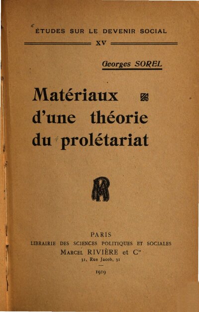 Matériaux d'une théorie du prolétariat