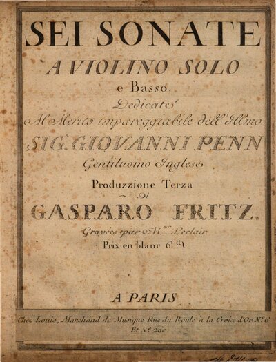Sei sonate a violino solo e basso, produzzione terza