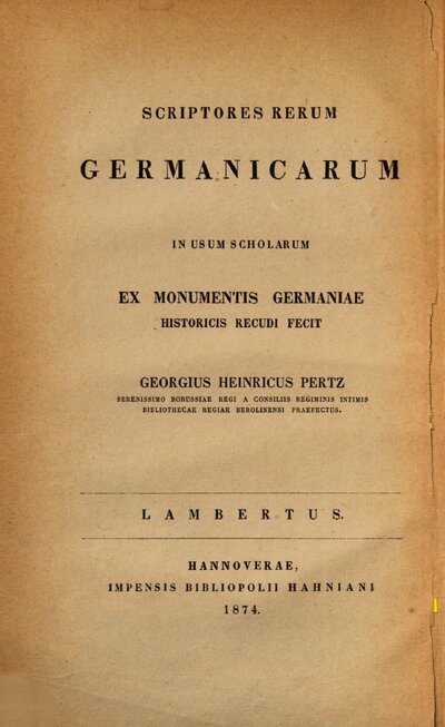 Lamberti Hersfeldensis annales