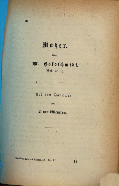 Maßer : Aus dem Dänischen von L. von Liliencron