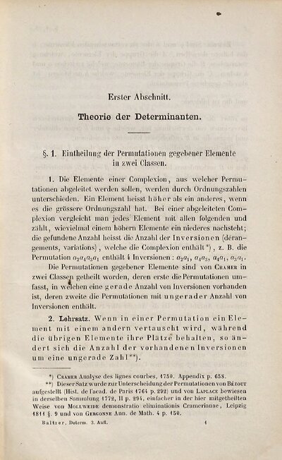 Theorie und Anwendung der Determinanten
