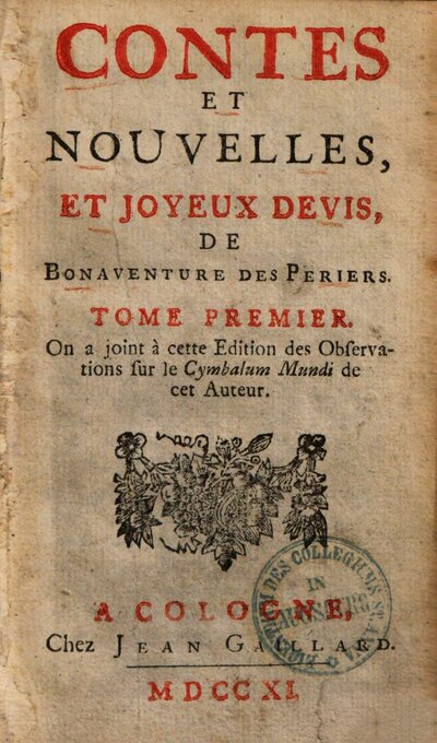 Contes et nouvelles et joyeux devis, 1