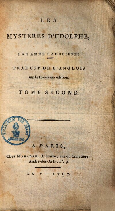 Les mysteres d'Udolphe, 2