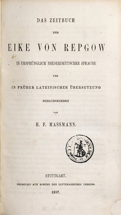 Das Zeitbuch des Eike von Repgow