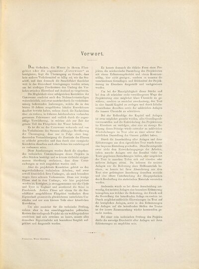 Projekt zur Korrektion der Unterweser : auf Veranlassung des nach Beschluß des Bundesrates vom 15. Februar 1874 berufenen Reichs-Kommission in den Jahren 1879 - 1881 ... zu Bremen entworfen und von der Reichskommission festgestellt