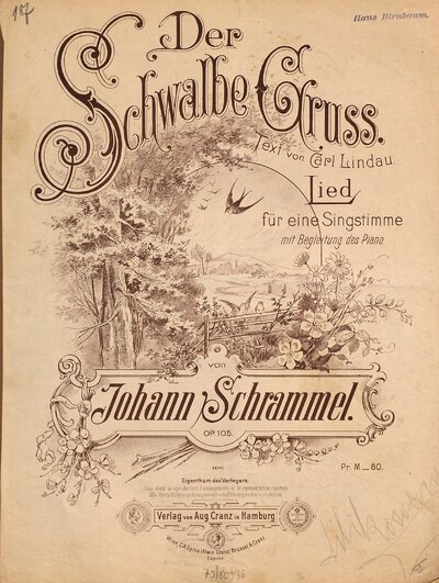 Der Schwalbe Gruss : Lied : für eine Singstimme mit Begleitung des Piano : op. 105