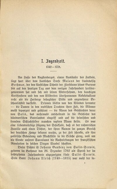 J. Gaudenz von Salis-Seewis : mit Salis' Bildnis und einer Ansicht des Familiensitzes Bothmar