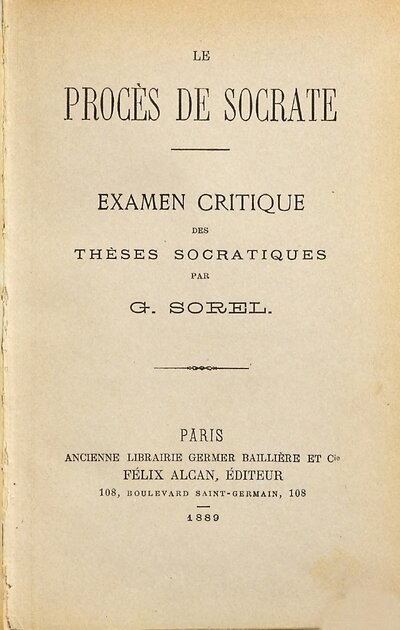 Le procès de Socrate : examen crit. des thèses Socratiques