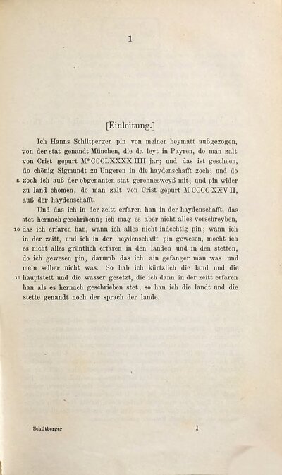 Hans Schiltberger's Reisebuch nach der Nürnberger Handschrift herausgegeben von Valentin Langmantel