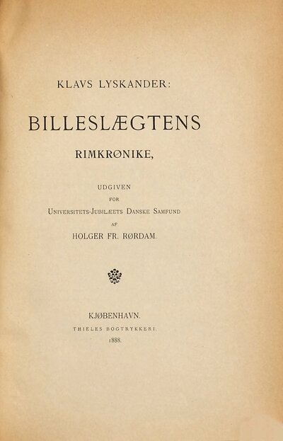 Billeslaegtens rimkrønike