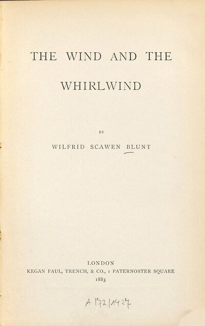 The wind and the whirlwind