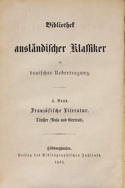 Rosa und Gertrud : eine Genfer Novelle