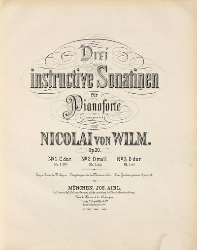 3 instructive Sonatinen : für Pianoforte ; op. 20, 2. d-Moll