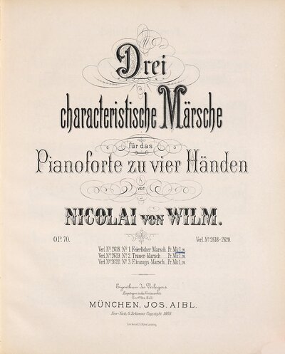 Drei characteristische Märsche : für das Pianoforte zu vier Händen ; Op. 70, 1. Feierlicher Marsch