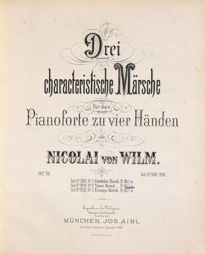 Drei characteristische Märsche : für das Pianoforte zu vier Händen ; Op. 70, 2. Trauer-Marsch