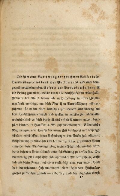 Das deutsche Parlament : ein Entwurf, der am 30. März in Frankfurt a. M. zusammentretenden Versammlung deutscher Männer gewidmet
