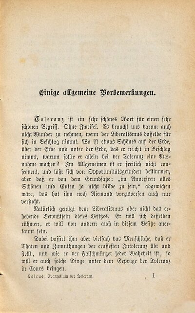 Das Evangelium der liberalen Toleranz