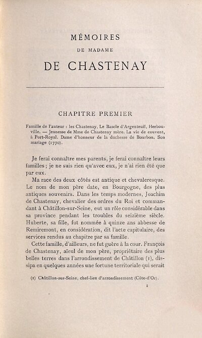 Mémoires de Madame de Chastenay : 1771 - 1815, 1