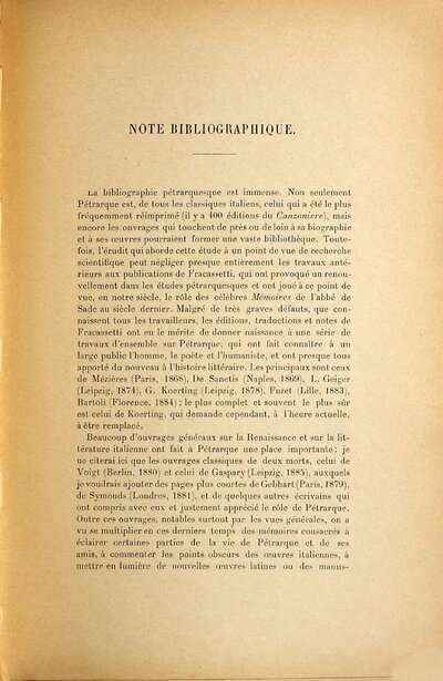 Pétrarque et l'humanisme d'après un essai de restitution de sa bibliothèque