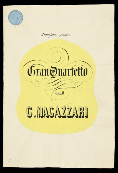 Gran Quartetto per 2 Pianoforti, Clarinetto, e Violoncello, composto e dedicato a S. M. Maria Cristina di Borbone Regina e vedova di Sardegna. Op. 16
