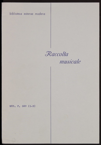 Primo libro di madrigali senza nome a cinque voci. Parti del c. e del a.