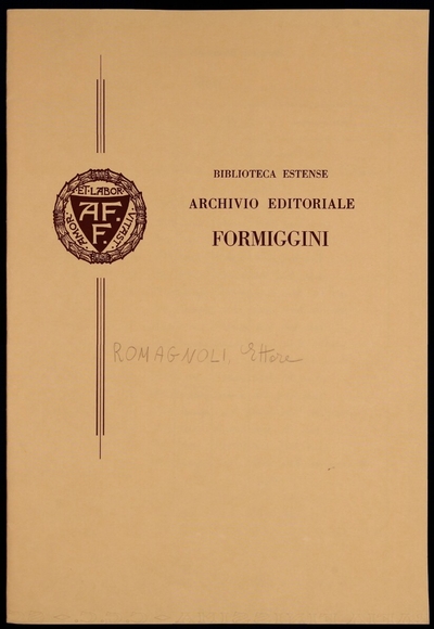 Lettere di Romagnoli, Ettore (1908 - 1930)