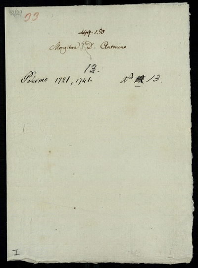 Letters from Mongdi, Antonio a Lodovico Antonio Muratori (1721-1741)