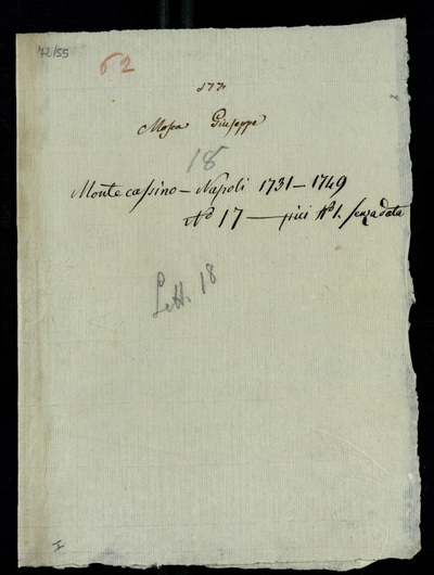 Lettere di Mosca, Giuseppe a Lodovico Antonio Muratori (1731 - 1749)