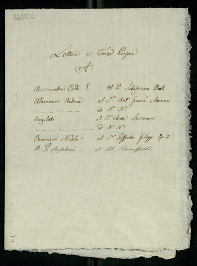 Lettera di Avancini, Nicolò a Spannagel, Gottfried Philipp von  (1720 - 1720)