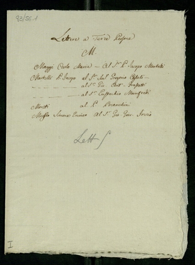 Lettera di Martello (Martelli), Pier Jacopo a Maggi, Carlo Maria (1710)