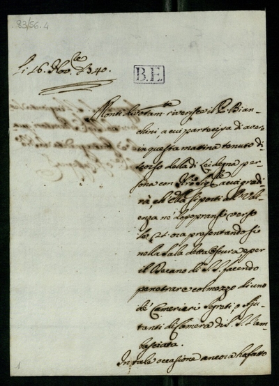 Letter from Martello (Martelli), Pier Jacopo a Manfredi, Eustachio (1740)
