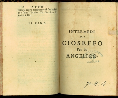 Intermedi di Gioseffo per lo Angelico.