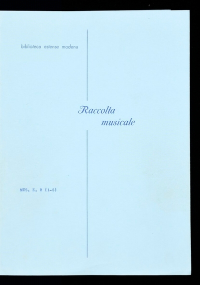 Nuovo Echo a cinque voci del rev. mons. don Lodovico Agostini ferrarese, protonotario apostolico, capellano et musico del ser.mo et invittis. sig. duca di Ferrara. Libro terzo. Opera decima. A cinque voci