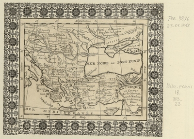 LA TURQUIE en Europe Sur le Observations de l'Academie des Sciences de Paris A. faure Sculp.(sit)