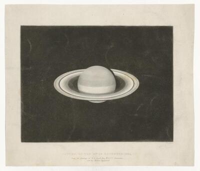 Saturn, on the 15th of November 1852, from the drawings of W. S. Jacob, Esq. H.E.I.C. Astronomer, with the Madras Equatorial (titre original)