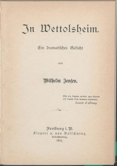 In Wettolsheim : Ein dramatische Gedicht