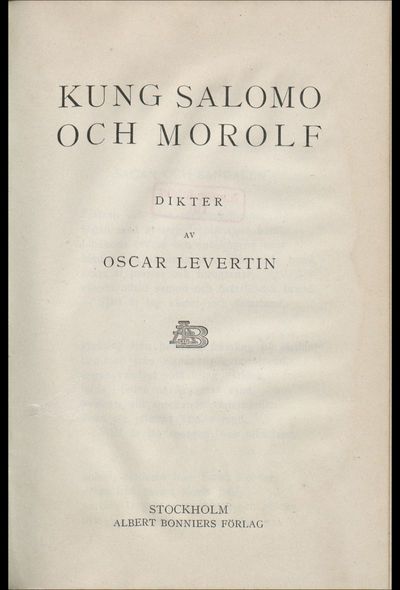 2,3: Kung Salomo och Morolf : Dikter
