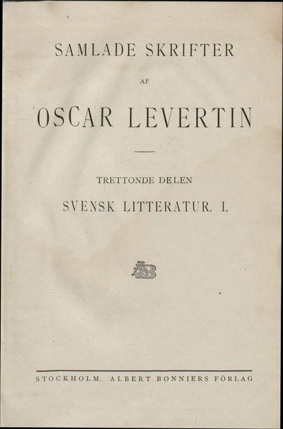 13: Svensk litteratur. 1.