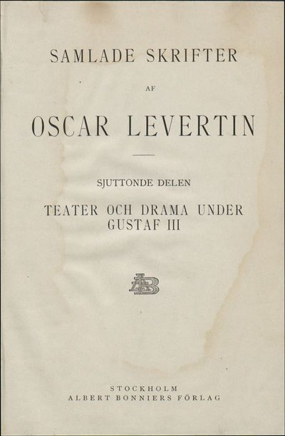 17: Teater och drama under Gustaf III : litteraturhistorisk studie