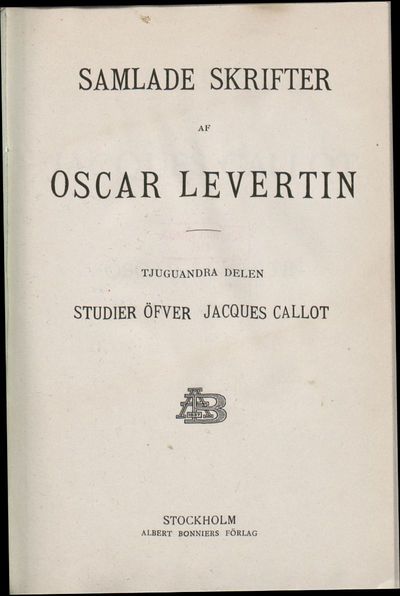 22: Studier öfver Jacques Callot