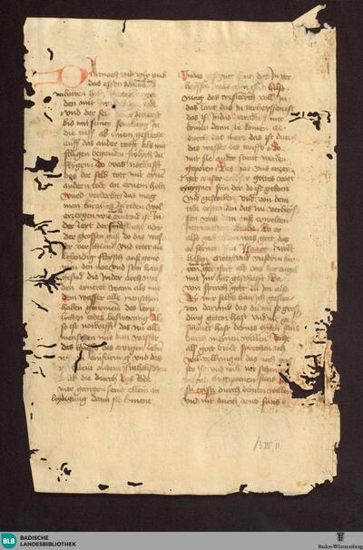 Belial, Fragment - Cod. Donaueschingen B III 11