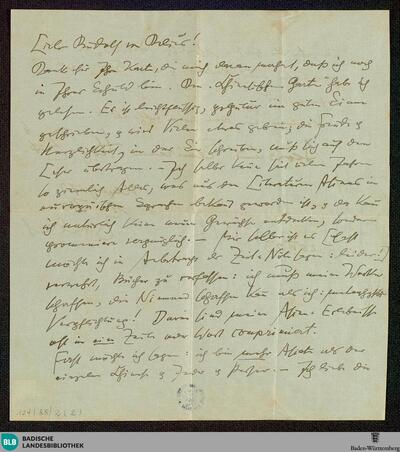 Brief von Alfred Mombert an Rudolf von Delius vom 25.06.1923 - K 3203, 2