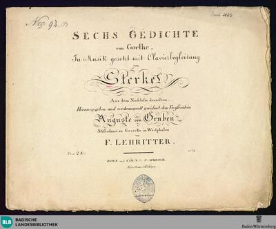 Sechs Gedichte von Goethe