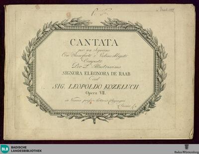 Cantata per un soprano con pianoforte e violino obligato : Opera VII