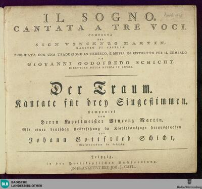 Il sogno : Cantata a tre voci