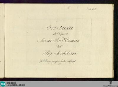 Overtura del'opera Axur re d'Ormus