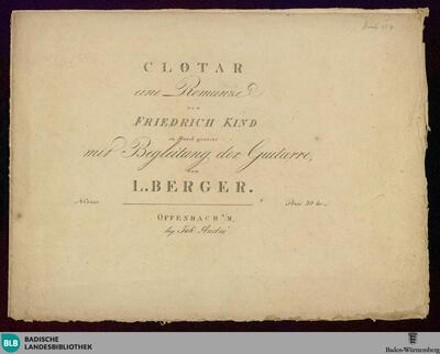 Clotar : eine Romanze
