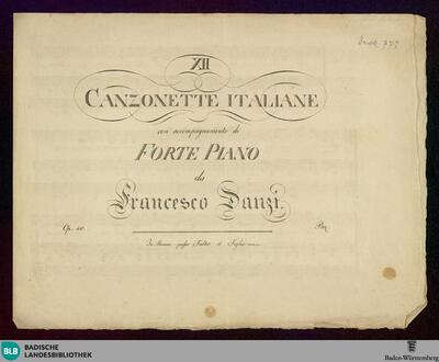 XII canzonette italiane con accompagnamento di Forte Piano : Op. 40