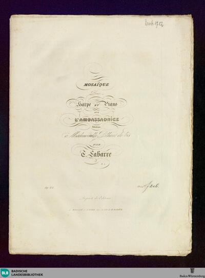 Mosaique pour harpe et piano : sur l'Ambassadrice; op. 83