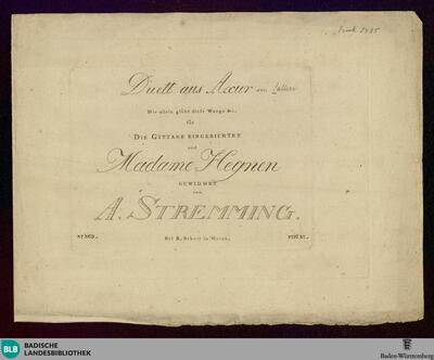 Dir allein glüht diese Wange &c. : Duett aus Axur [von Salieri]